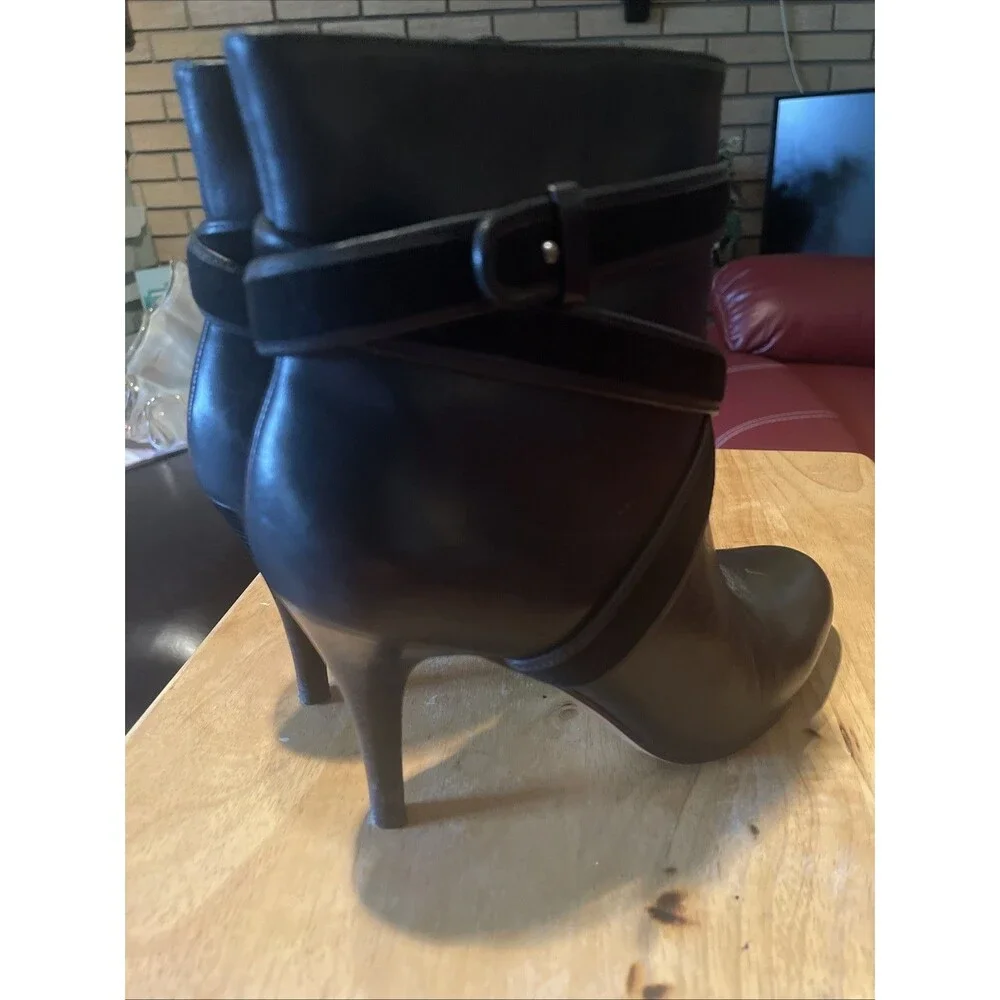 Cole Haan Air Talia Women's Leather Strappy Booties, Black, Size 9.5, 4